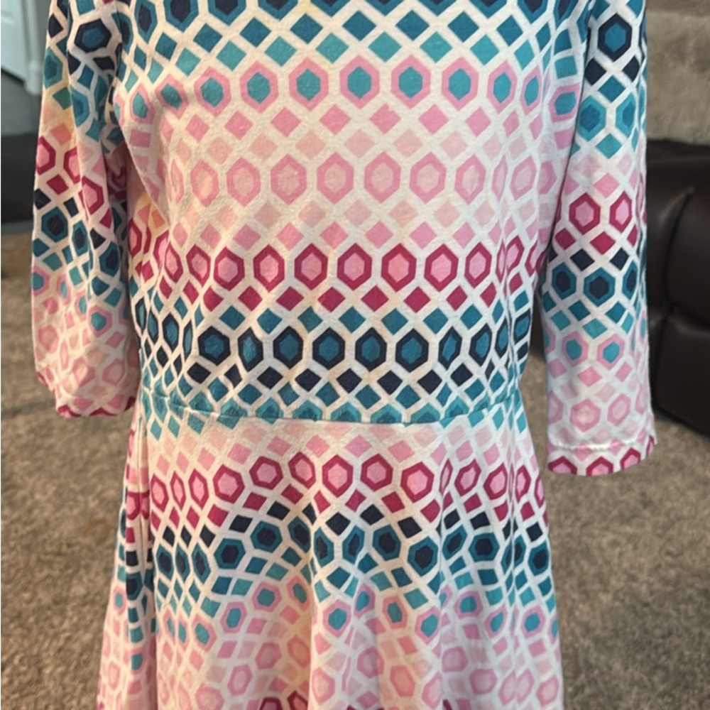 Crazy 8 Colorful Geometric Dress - Pink, Blue, White